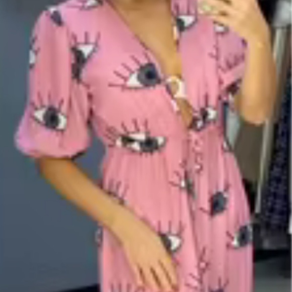 ALL EYES ON YOU PINK DUSTER - Picture 7 of 13